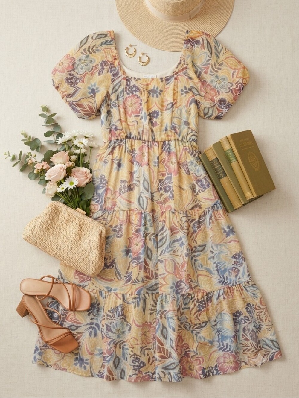 Patrons Of Peace Multicolor Floral Midi Dress